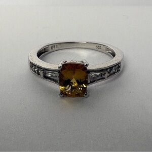 Sterling Silver Ring citrine Gemstone size 10